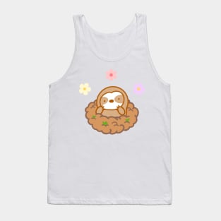 Cute Happy Groundhog Day Sloth Tank Top